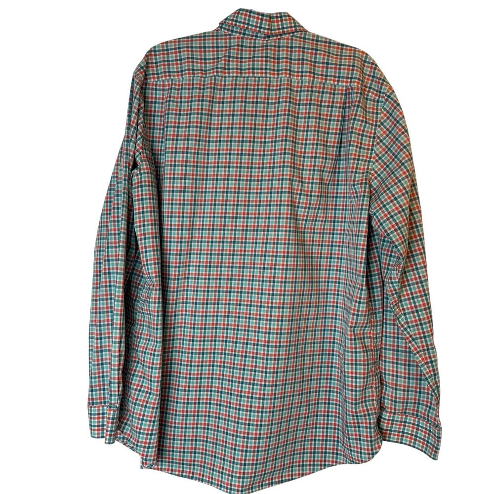 L.L. Bean Button Down Teal Coral Dress Shirt Men's Size XL Reg - Picture 3 of 6